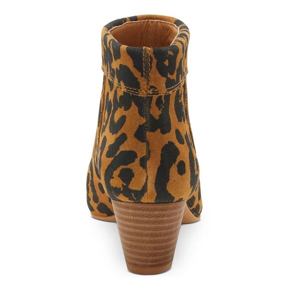 LUCKY BRAND Womens Brown Zaprika Toe Block Heel Slip On Leather Booties 7